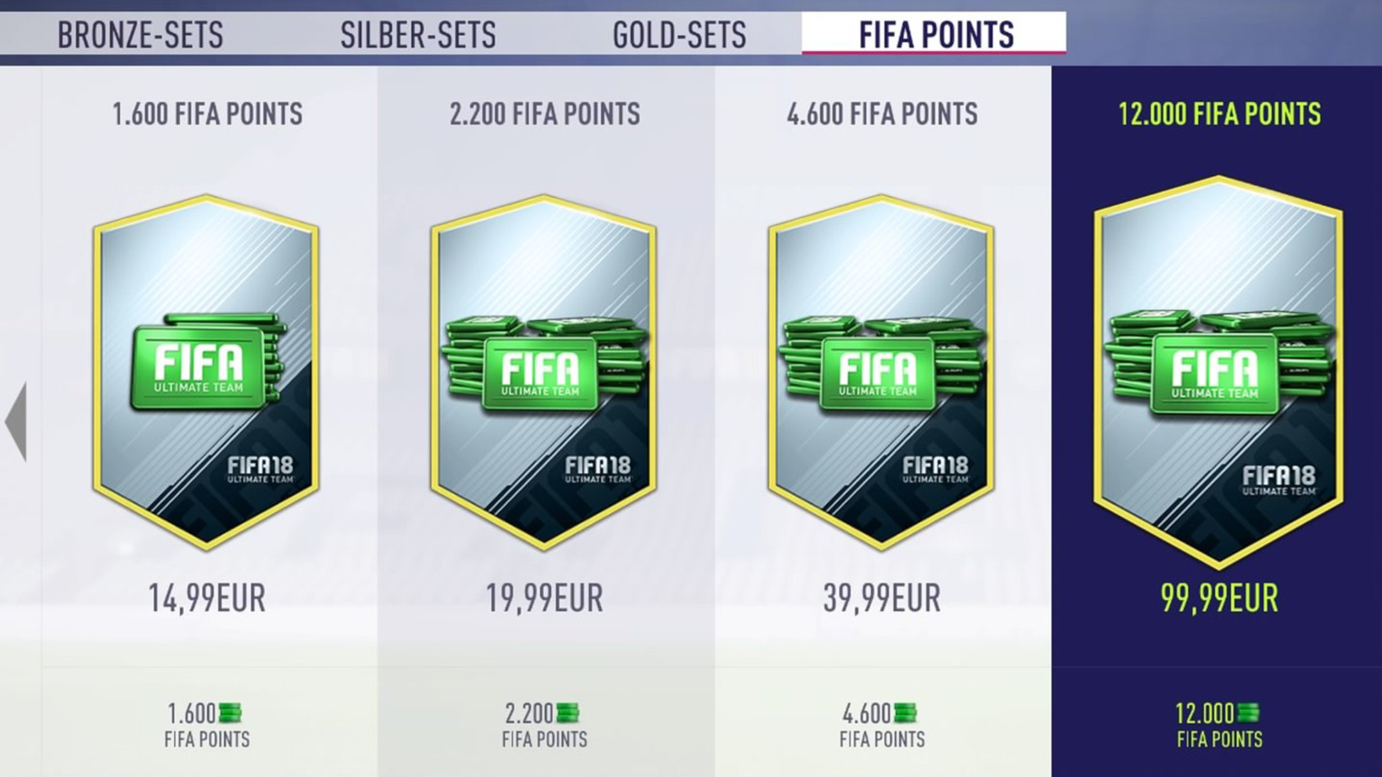 Fifa: Buying some in-game currency with real-world money.  Source